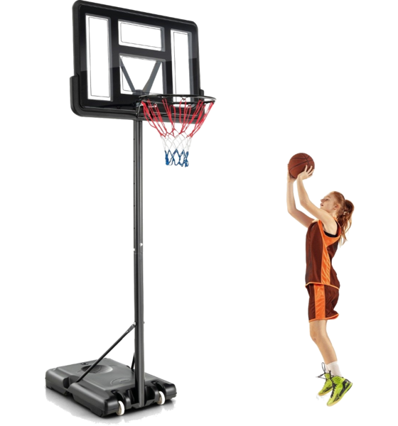 B2X 130 Cm - 305 Cm Height-adjustable Basketball Hoop With Stand 2 Wheels Basket Stand Black på