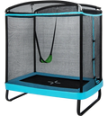 B2X 2 In 1 Children's Trampoline With Swing Safety Net Edge Cover Blue + Black på