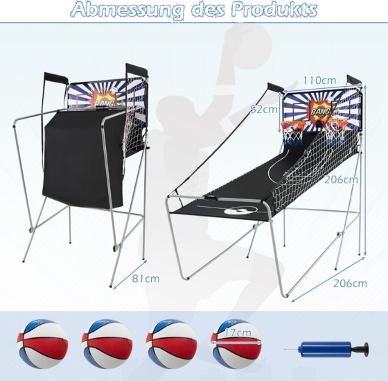 NORTHIX 8-in-1 Foldable Electronic Basketball Arcade Game på