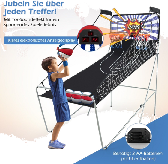 NORTHIX 8-in-1 Foldable Electronic Basketball Arcade Game på