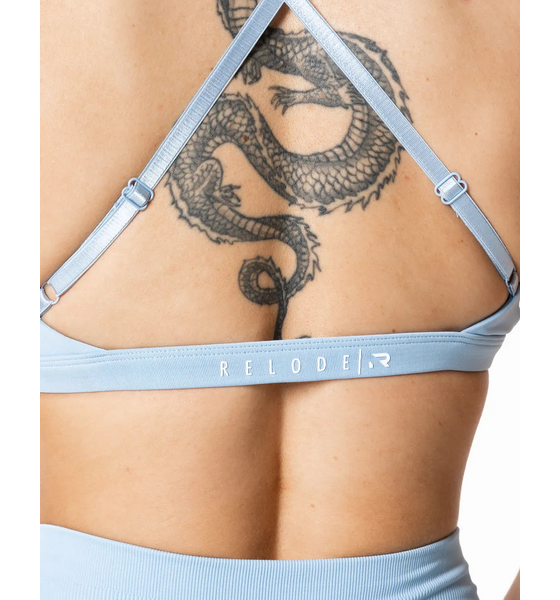 RELODE Aura Seamless Sports Bra - Light Blue på