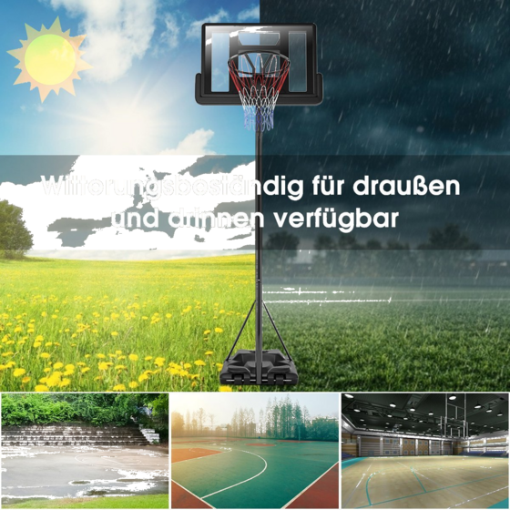 NORTHIX Basketball Stand 180-305 Cm Height Adjustable Basketball Hoop With Stand 2 Wheels Basket System Fo på