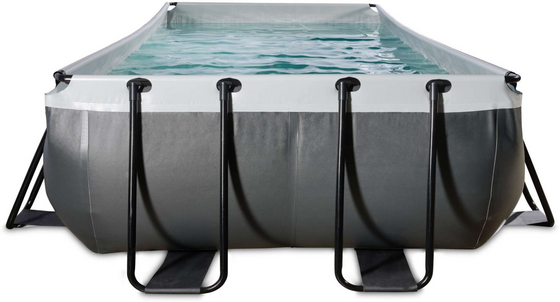 EXIT Black Leather Pool 400x200x100cm Med Filterpump - Svart på