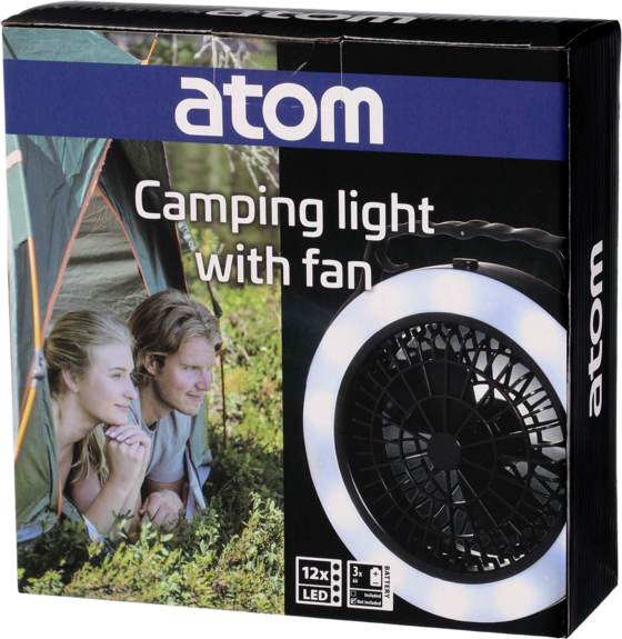ATOM Camping Lampa Med Fläkt på