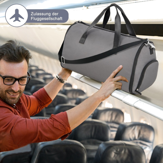 B2X Carry-on Bag With Shoe Compartment Adjustable Shoulder Strap 2-in-1 Hanging Suit Travel Bag Dark G på
