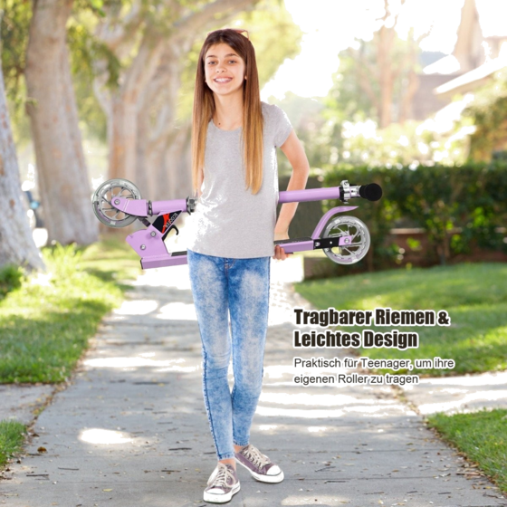 NORTHIX Foldable Height-adjustable Children's Scooter With 2 Flashing Wheels For Children Aged 4 And Over Pu på