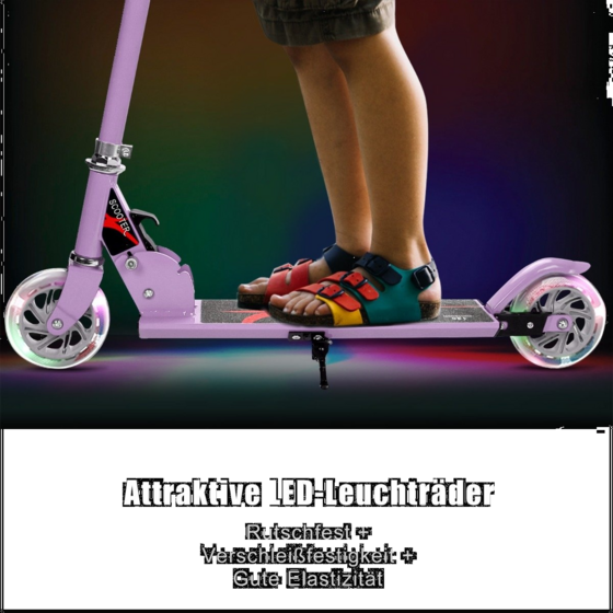 NORTHIX Foldable Height-adjustable Children's Scooter With 2 Flashing Wheels For Children Aged 4 And Over Pu på