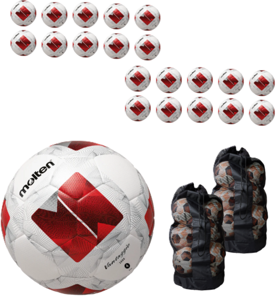 MOLTEN Fotboll 1000 4 + Bollsäckar på