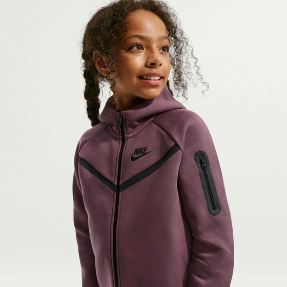 NIKE Girls' Full-zip Hoodie Sportswear Tech Fleece på