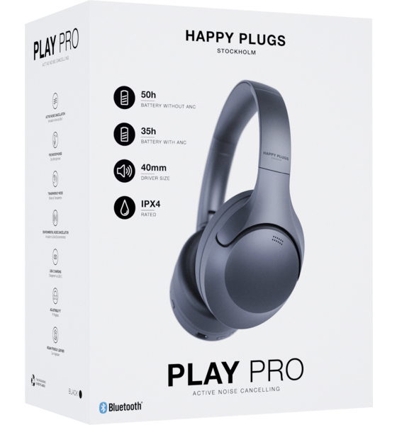 HAPPY PLUGS Happy Plugs Headphone Play Pro Anc Over-ear Wireless Black på