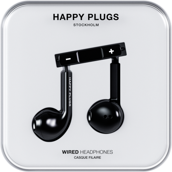 HAPPY PLUGS Happy Plugs Headphone Wired In-ear Usb-c Black på