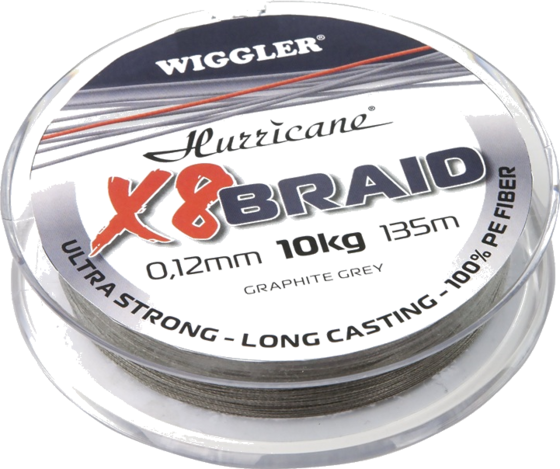 HURRICANE Hurricane X8 Braid Graphite Grey 0,16mm 13,6kg 135m på