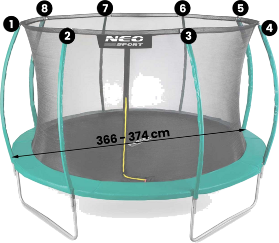 B2X Inner Net For 435 Cm 14ft Neo-sport Trampolines på