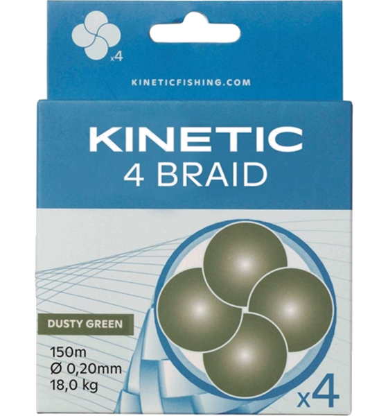 KINETIC Kinetic 4 Braid 150m 0,14mm/14,8kg Dusty Green på