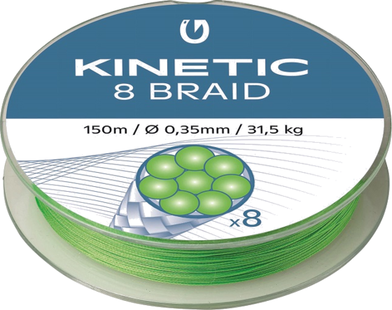 KINETIC Kinetic 8 Braid 150m 0,30mm/23,8kg Fluo Green på