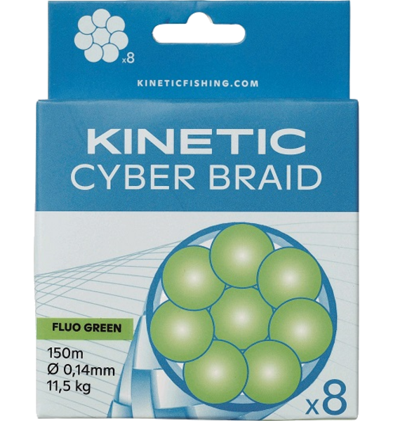 KINETIC Kinetic 8 Braid 150m 0,30mm/23,8kg Fluo Green på
