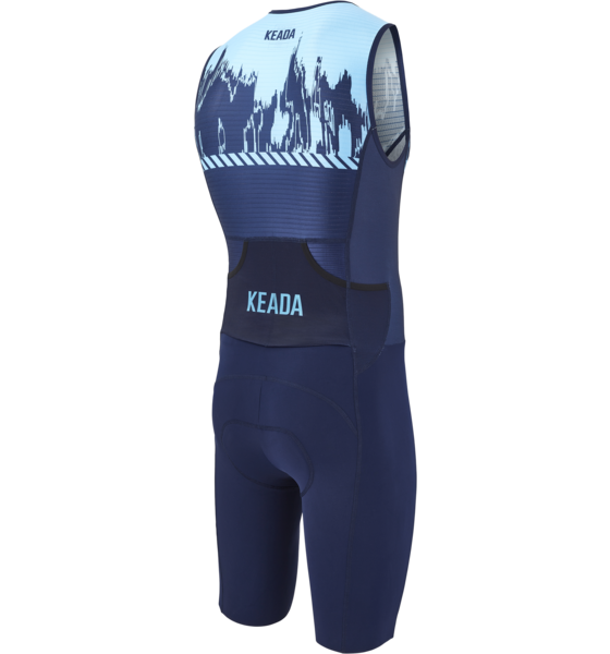 KEADA SPORTS Mens Sleeveless Trisuit - Signal Three på