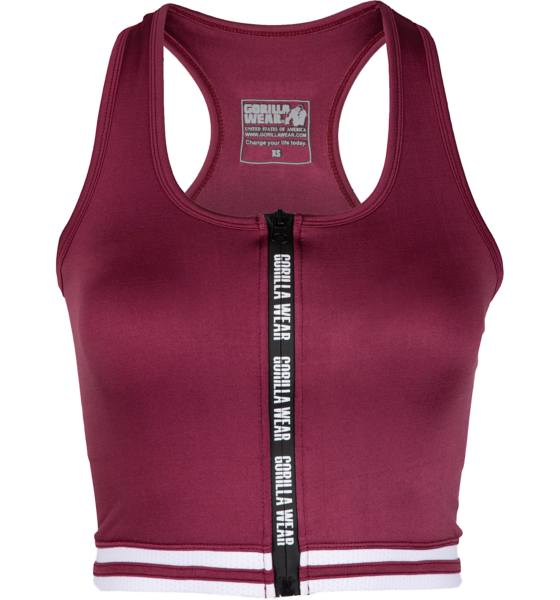 GORILLA WEAR Mesa Zip Front Crop Top på