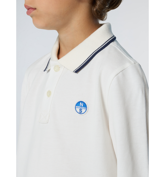 NORTH SAILS North Sails Polo Shirt Long-sleeved With Collar Lettering på