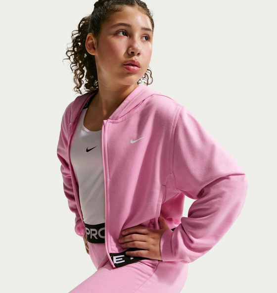 NIKE Older Kids' (girls') Dri-fit Full-zip Hoodie Pro Fleece på