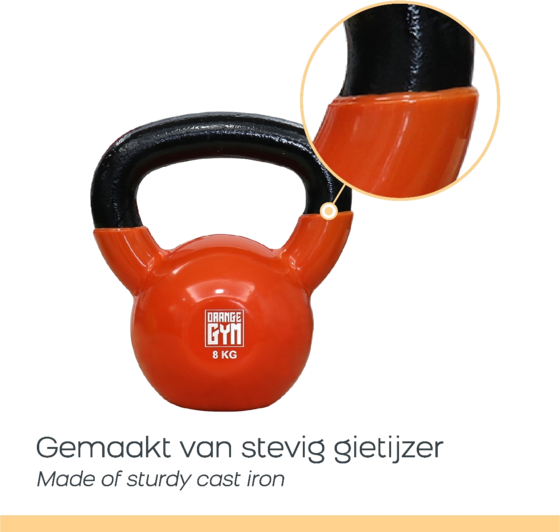 NORTHIX Orange Gym - Vinyl Kettlebell - 4kg på