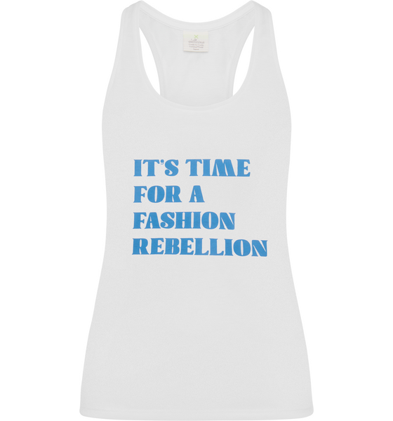 WELLICIOUS Organic Cotton Racer Tank With Print - Diamond White på