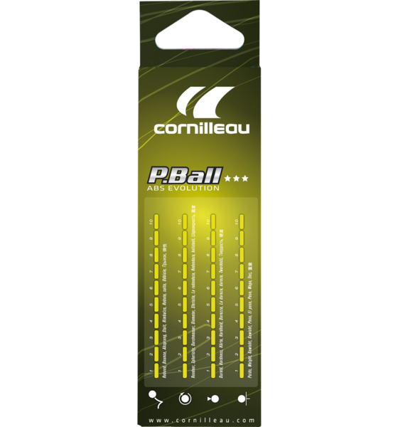CORNILLEAU P-ball Abs Evo 3-star Ittf 3-pack på