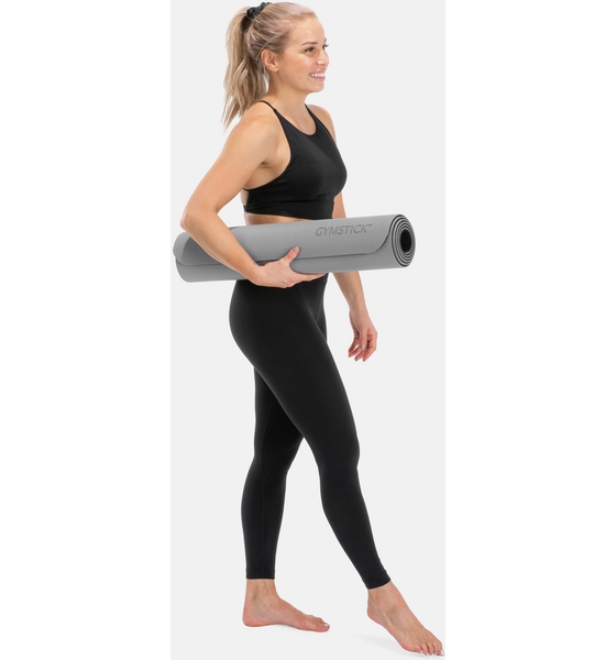 GYMSTICK Pro Yoga Mat With Hanging Rings - Grey/black på