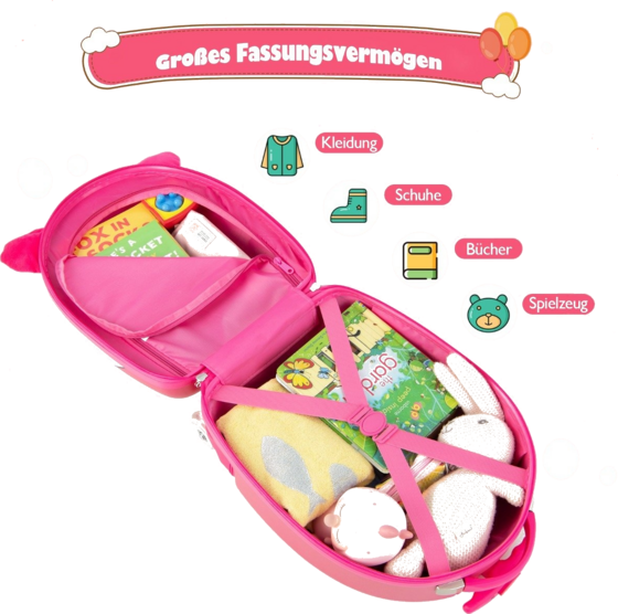 NORTHIX Rolling Suitcase Hard Shell Hand Luggage For Children 33 X 22 X 45 Cm Pink på