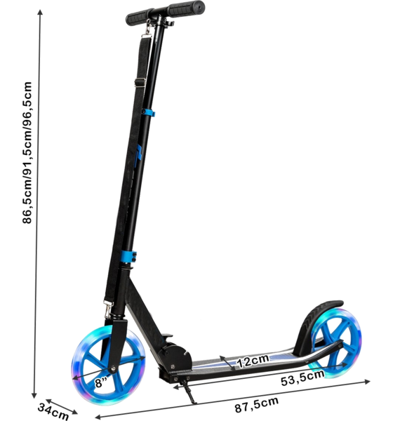 NORTHIX Scooter Foldable Kick Scooter Height Adjustable 100 Kg Load Capacity Kick Scooter With 2 Led Wheels på