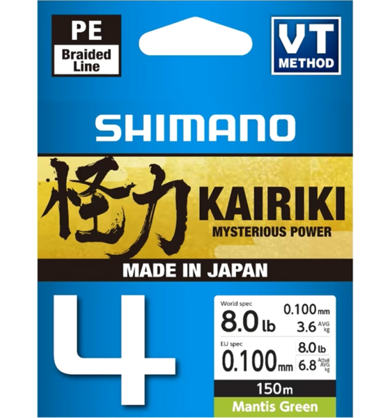 SHIMANO Shimano Line Kairiki 4 150m 0.10mm 6.8kg M Green på