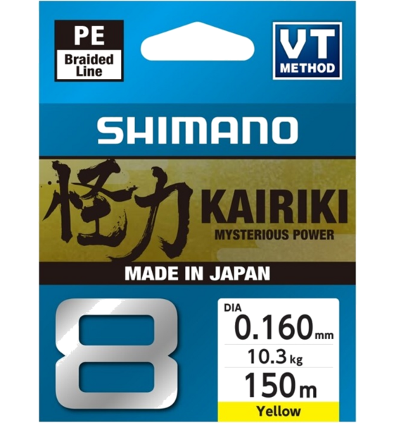 SHIMANO Shimano Line Kairiki 8 150m 0.16mm 10.3kg Yellow på