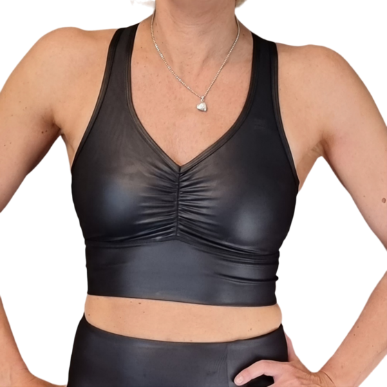 SHE DID Sport-bh Black Shine på