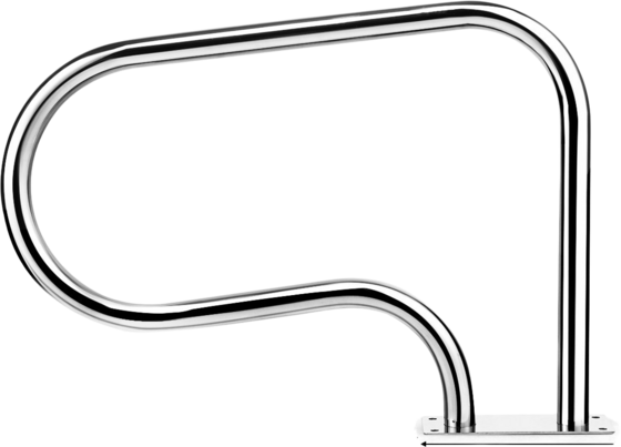 B2X Stainless Steel 304 Pool Handrail Swimming Pool Ladder Handrail Entry Ladder With Base Plate på