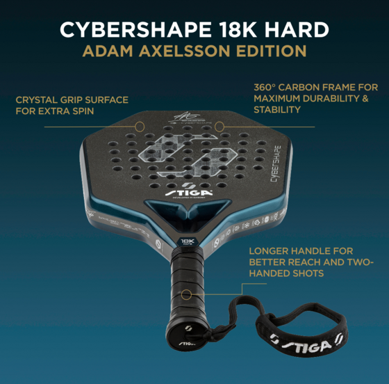 STIGA Stiga Padel Racket Cybershape 18k Hard Adam Axelsson Edition på