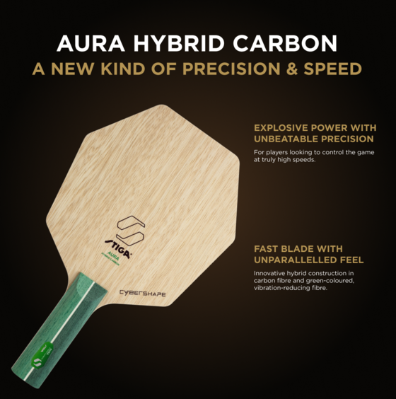 STIGA Stiga Pingisstomme Aura Hybrid Carbon Cybershape på