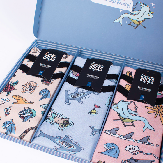 AMERICAN SOCKS Stinky Surfer - Giftbox på