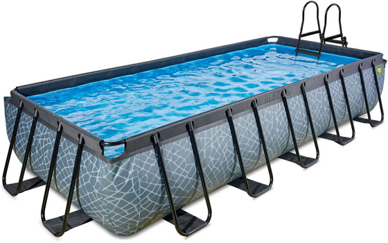 EXIT Stone Pool 540x250x100cm Med Sandfilterpump - Grå på