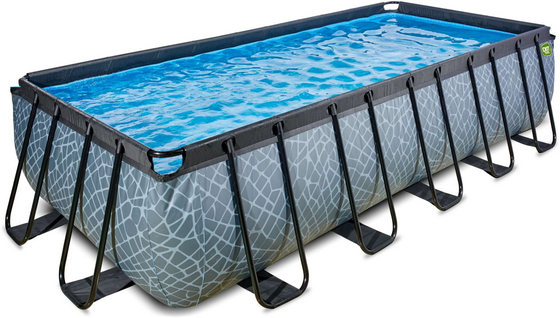 EXIT Stone Pool 540x250x122cm Med Sandfilterpump - Grå på
