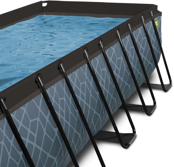 EXIT Stone Pool 540x250x122cm Med Sandfilterpump - Grå på