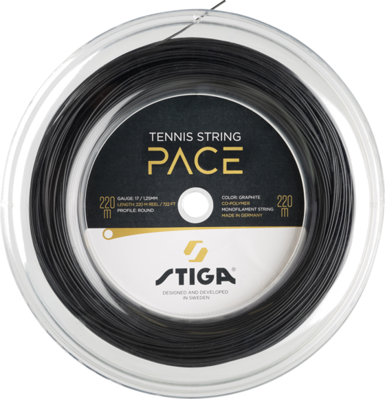 STIGA Tennis String Pace 220 M Reel Graphite - 1.25mm på