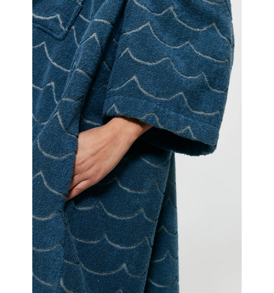 EMMAMALENA Terry Poncho Wave Petrol Ls på