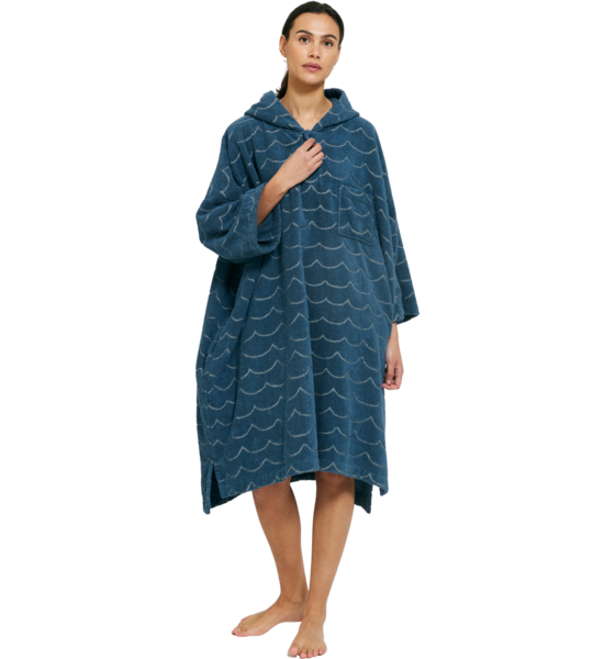 EMMAMALENA Terry Poncho Wave Petrol Ls på