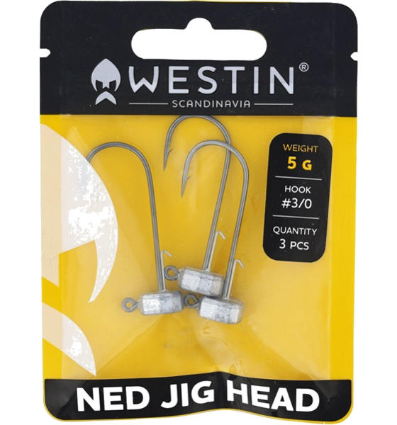 WESTIN Westin Ned Jig Head #2/0 3,5g Lead 3pcs på