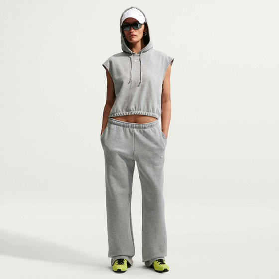 NIKE Women's Mid-rise Open-hem Trousers Studio Fleece Medium Weight på
