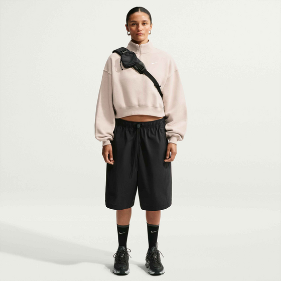 NIKE Women's Oversized 1/4-zip Cropped Top Studio Fleece Medium Weight på