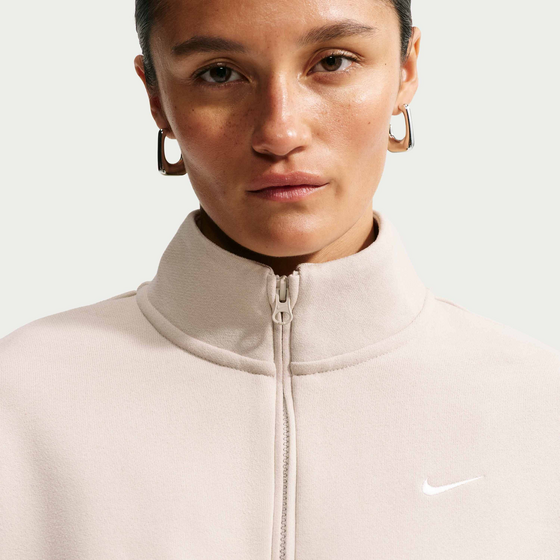 NIKE Women's Oversized 1/4-zip Cropped Top Studio Fleece Medium Weight på