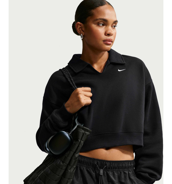 NIKE Women's Oversized Cropped Polo Studio Fleece Medium Weight på