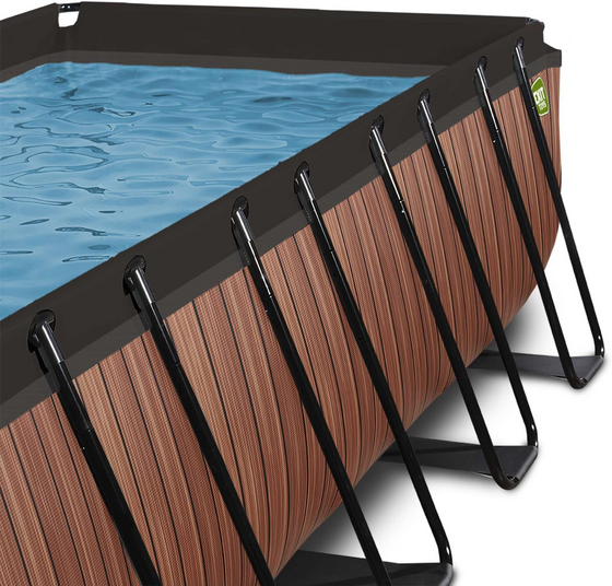EXIT Wood Pool 400x200x122cm Med Sandfilterpump - Brun på