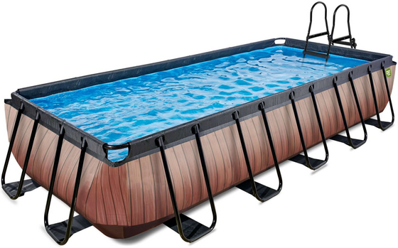 EXIT Wood Pool 540x250x100cm Med Filterpump - Brun på